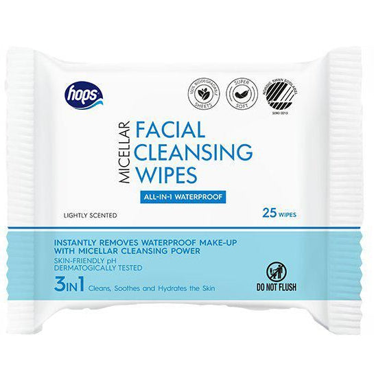Hops Cleansing Facial Wipes Micellar 25pk | Sminkefjerner
