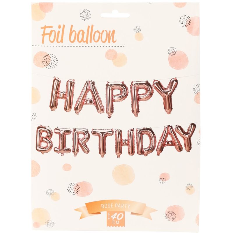 Foil balloons Happy Birthday Rose gold 40cm