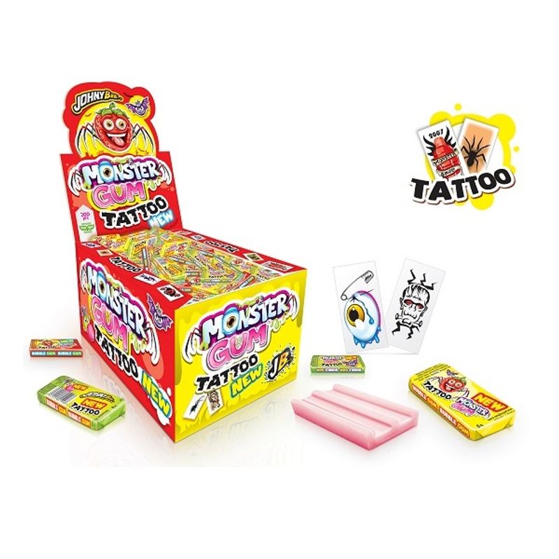 JohnyBee Monster chewing gum with tattoo 200pcs