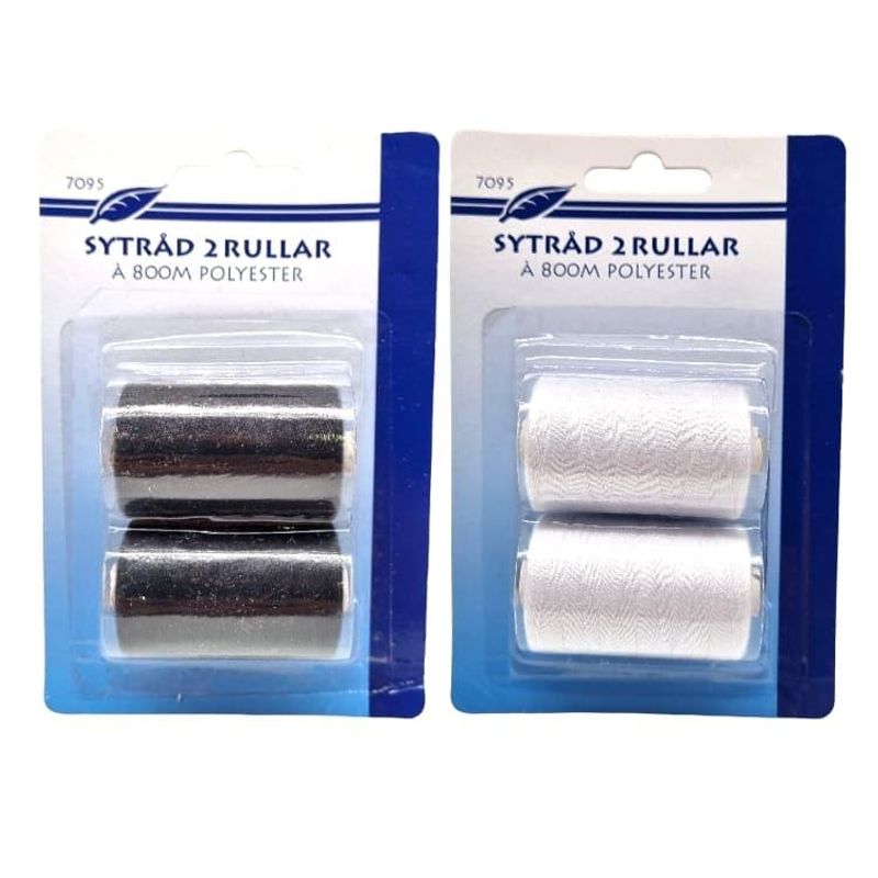 Sewing thread 2pk 800m Black/White