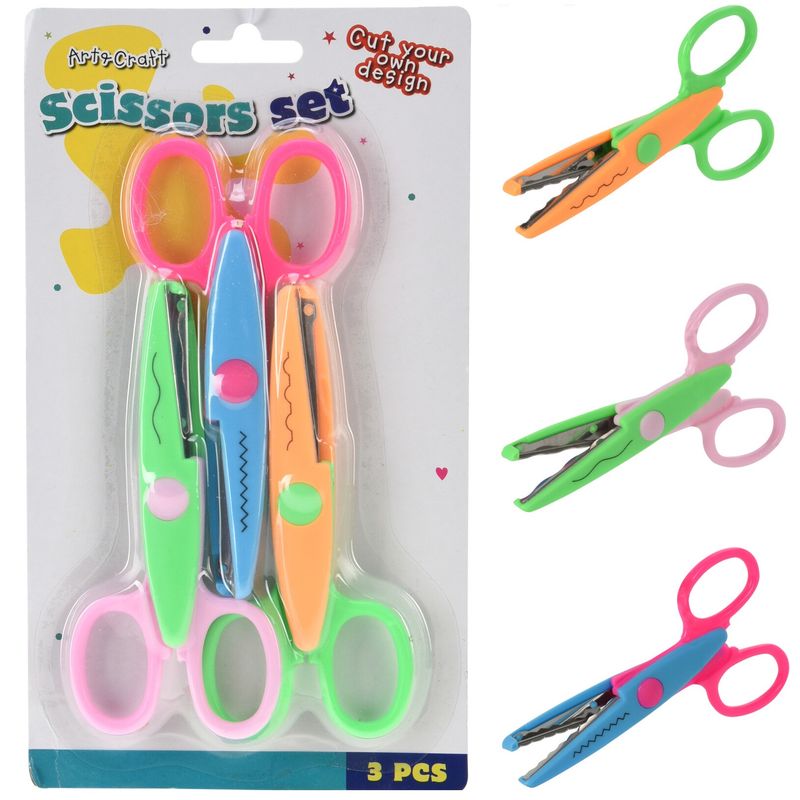 Scissors set for children with different patterns 3pk