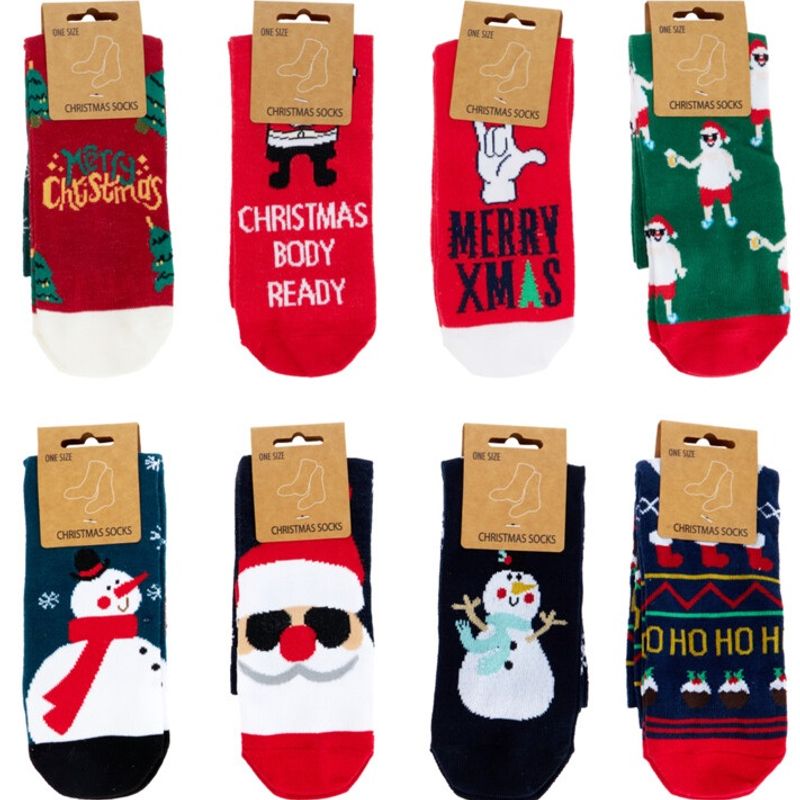 Christmas socks Adults | One size | 8 Festive Designs | Christmas atmosphere