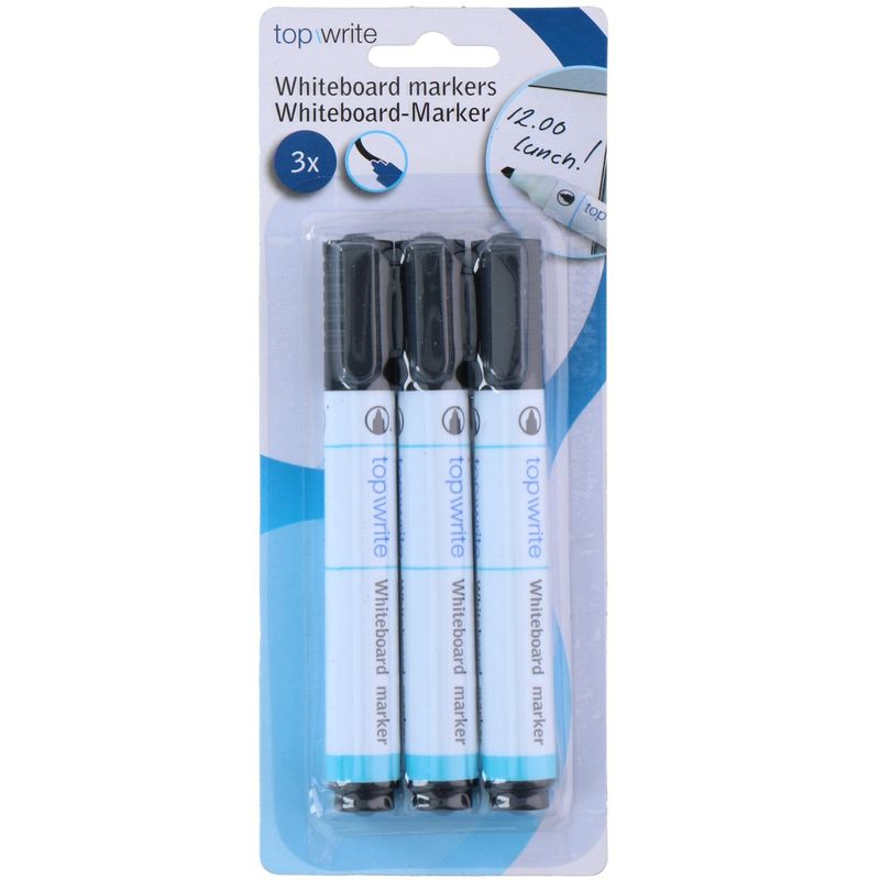 Whiteboard markers 3pk Black