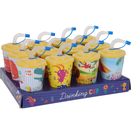Drikkekopp med sugerør og lokk 400ml | Excellent Houseware