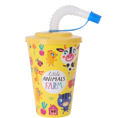 Drikkekopp med sugerør og lokk 400ml | Excellent Houseware