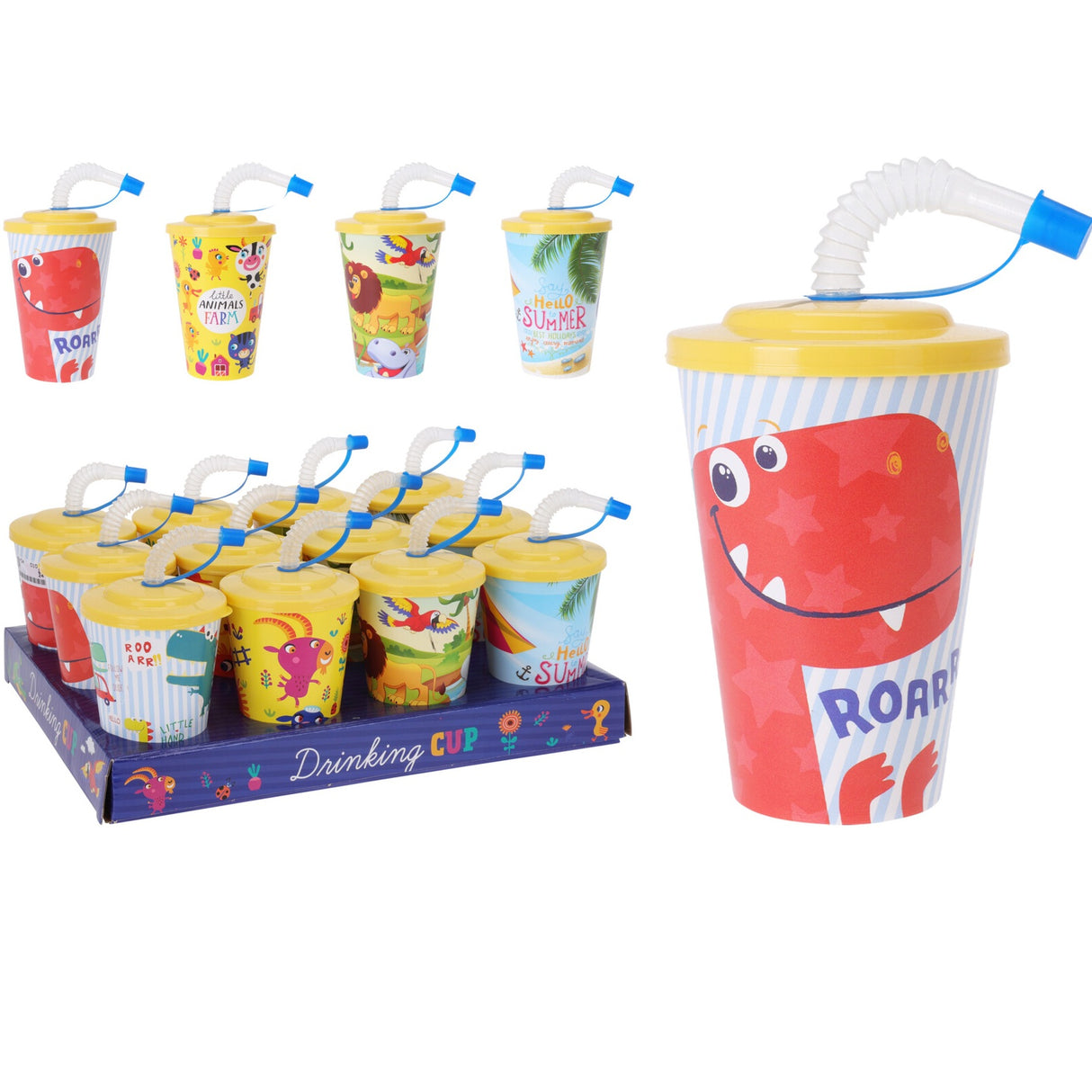 Drikkekopp med sugerør og lokk 400ml | Excellent Houseware