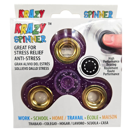 Krazy Spinner Fidget Spinner med Glitter | Velg Farge