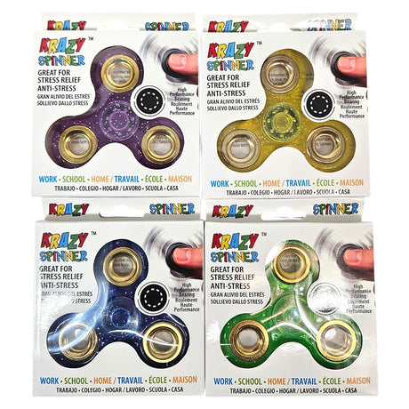 Krazy Spinner Fidget Spinner med Glitter | Velg Farge