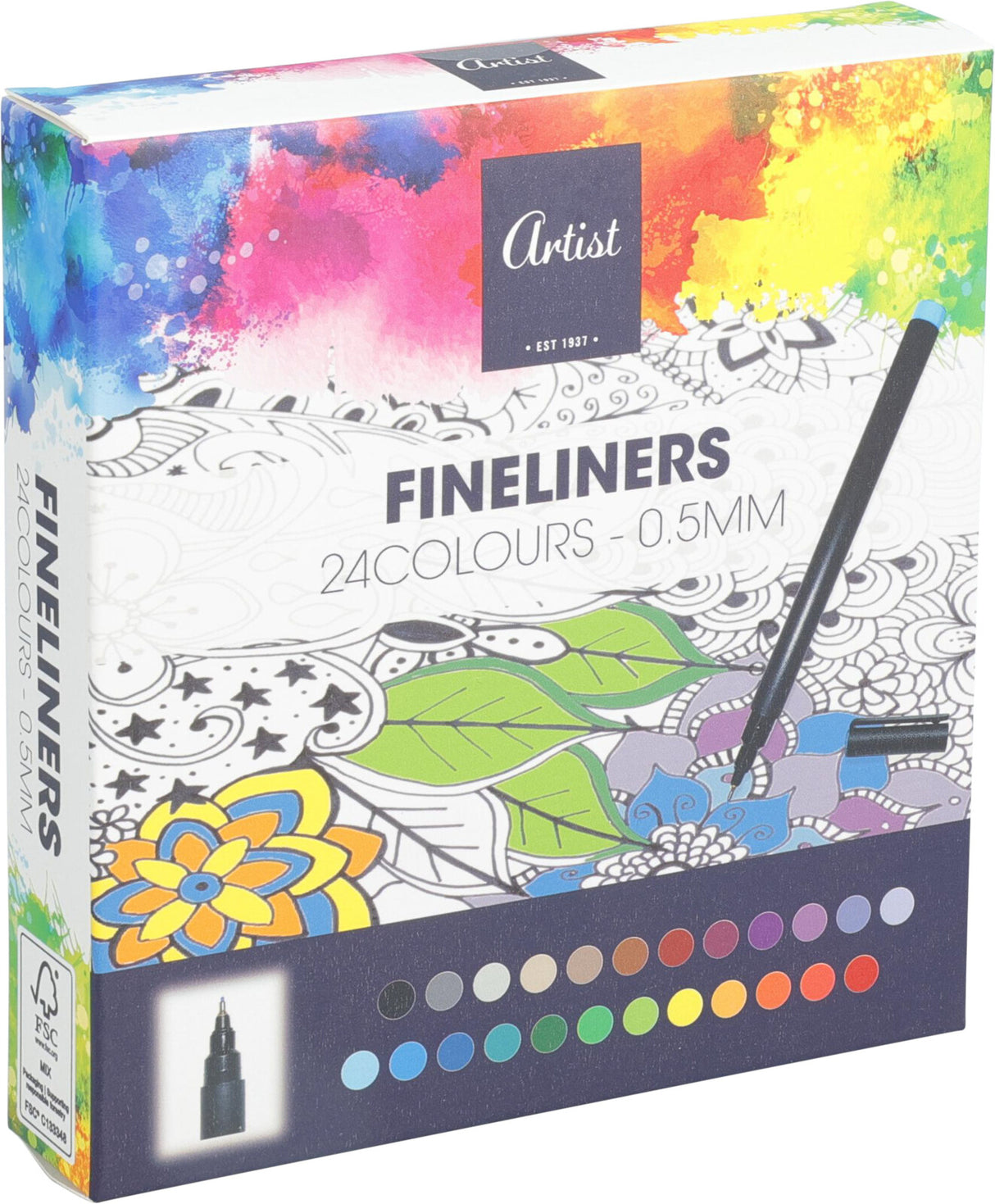 Fineliners Tusjsett 24 farger | Artist