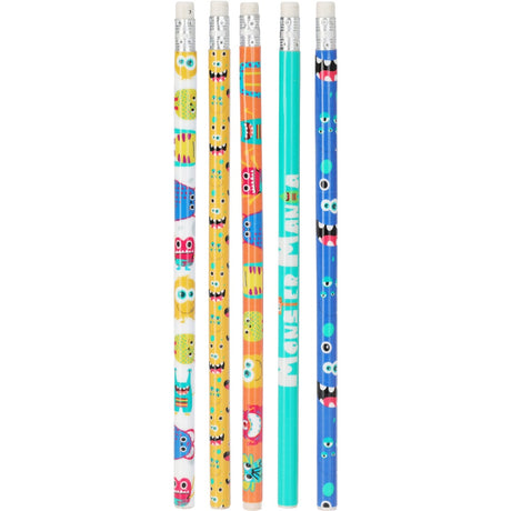 Blyantsett Monsterdesign 5pk | Free & Easy