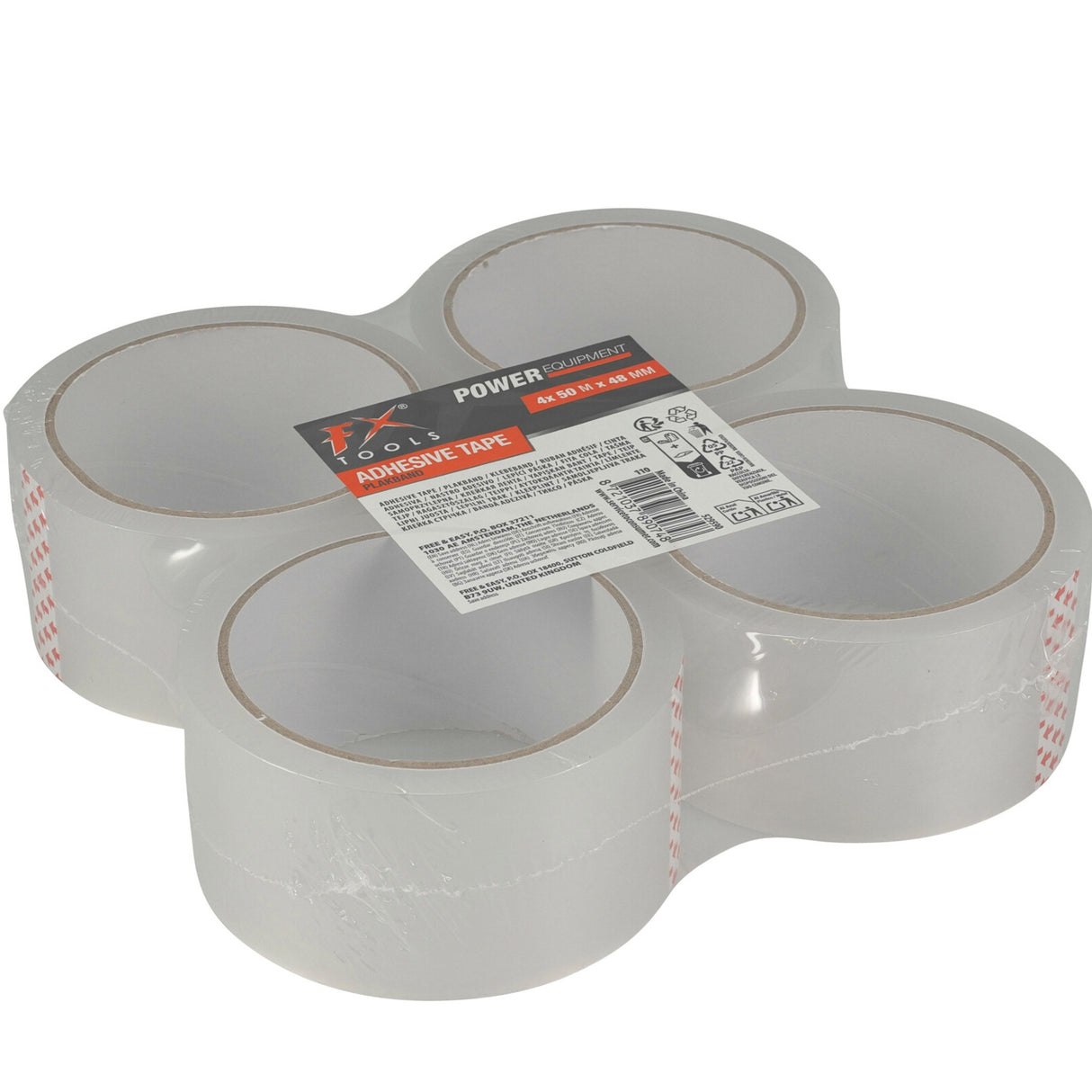 Pakketeip Klar 50m x 48mm | 4stk | FX Tools