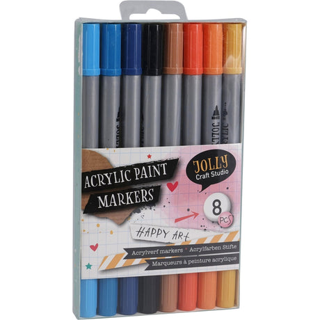 Tusjer med dobbelt tupp 8 stk | Art & Craft