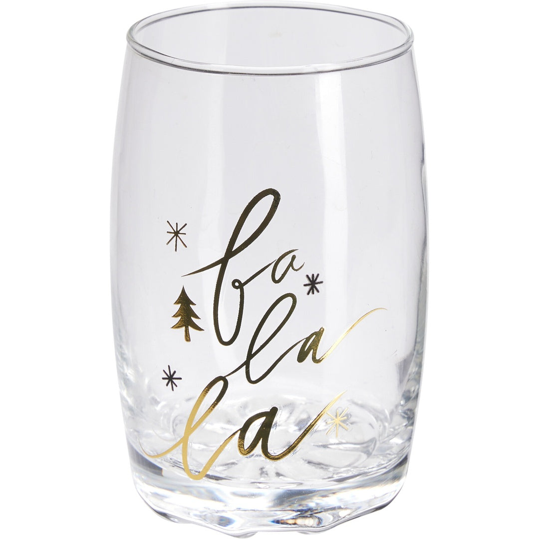 Drikkeglass Jul Gulltekst 2pk 300ml | 2ass