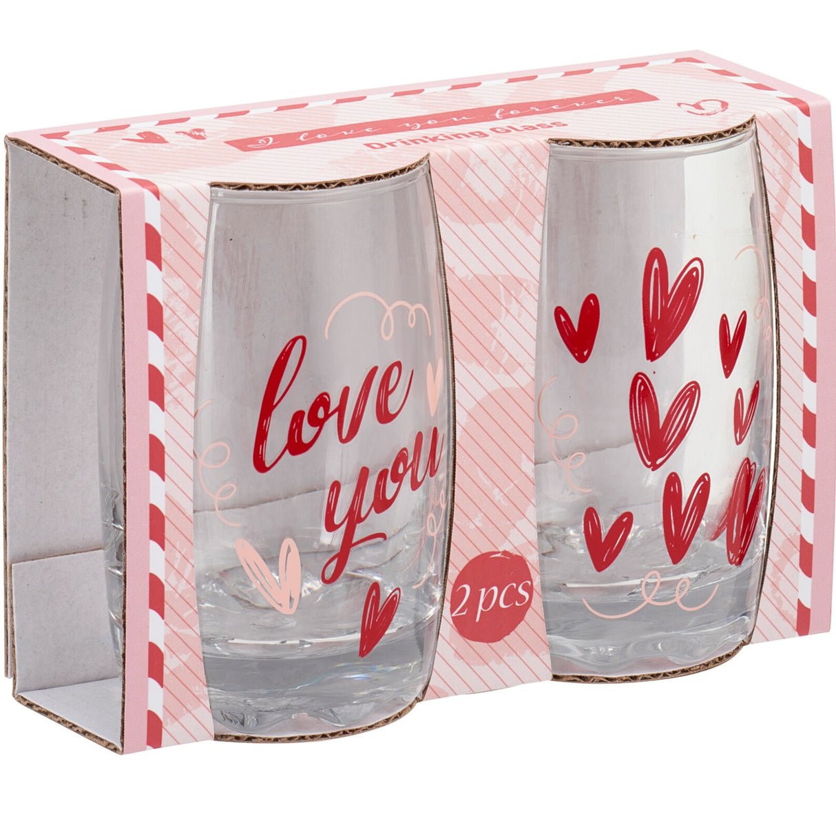 Drikkeglass Love You 2pk 300ml | Excellent Houseware