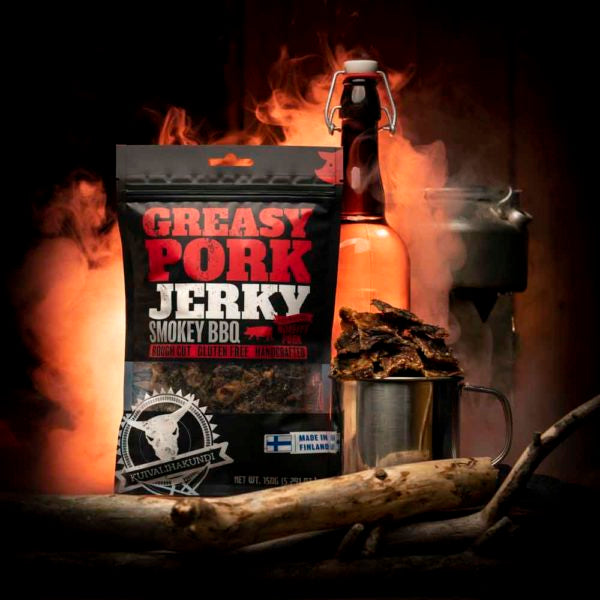 Kuivalihakundi Greasy Pork Jerky Røkt BBQ 150g