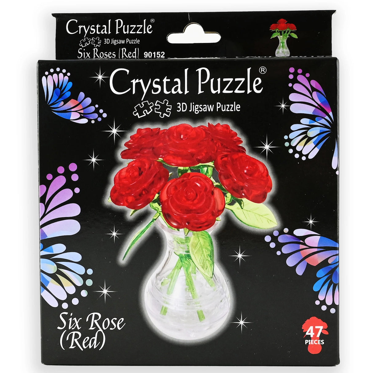 3D Crystal Puzzle Røde Roser | 47 Deler