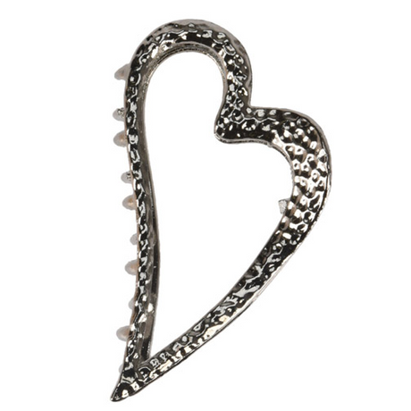 Hårklemme Hjerte Metall Gull/Sølv | Eleganza