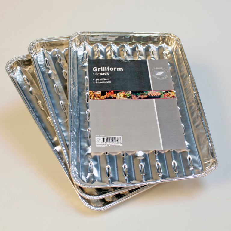 Aluminiumsform med Riller 3pk | Til Grill og Ovn