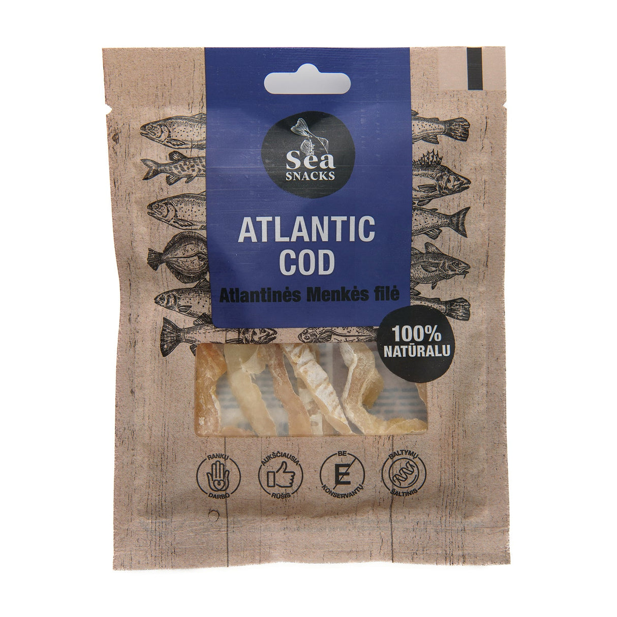 Sea Snacks Tørrfisk Tørket Torsk fra Atlanterhavet 30g
