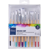 Penselsett 10pk | 2 farger | Trehåndtak