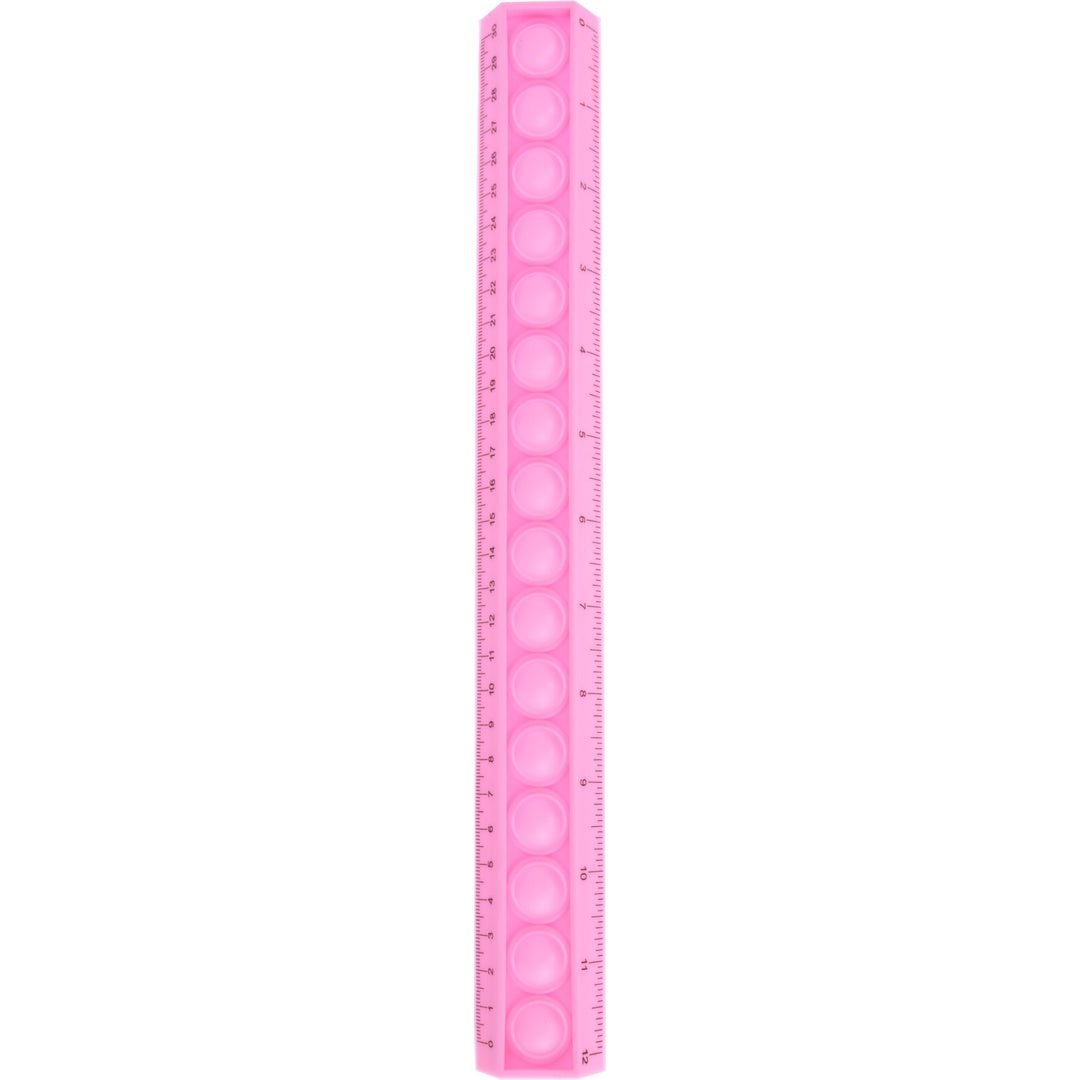 Pop it Linjal i Silikon | 30 cm | 4 farger