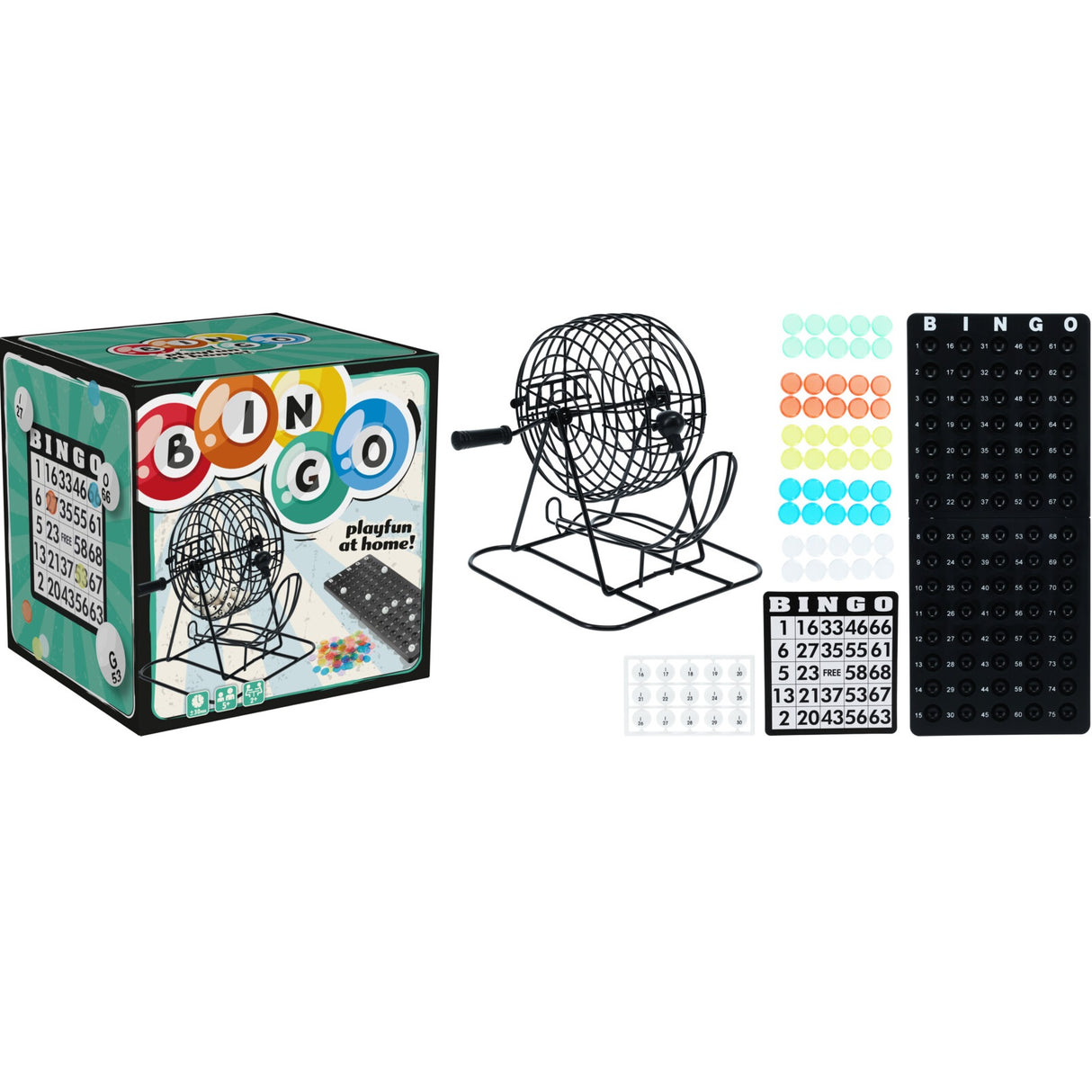 Bingo Spillsett | Komplett med Jernbur og Bingokort