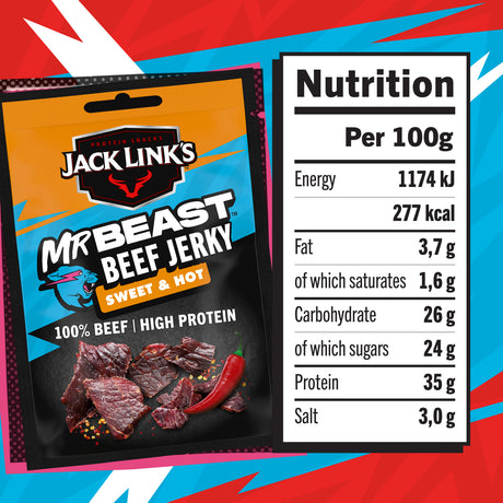 Jack Link's Beef Jerky Sweet & Hot 100g | Proteinrik Snacks