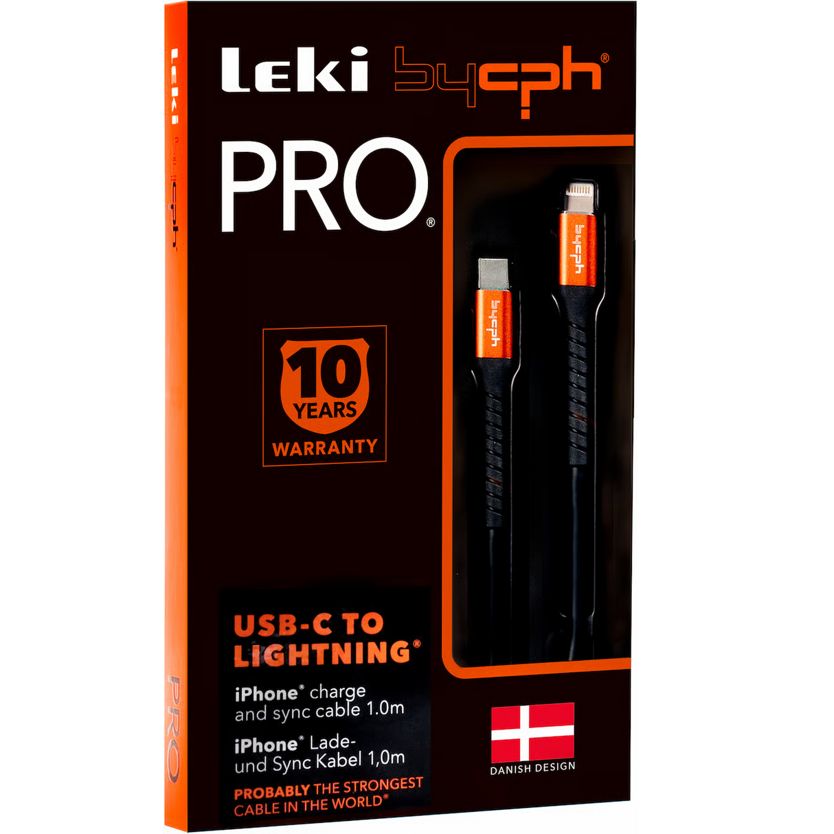Ladekabel USB-C til Lightning 1m Sort | Leki