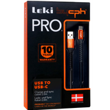 Leki by cph PRO Ladekabel USB til USB-C 2m | Svart