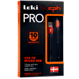 Leki by cph PRO Ladekabel USB til Micro-USB 2m | Svart