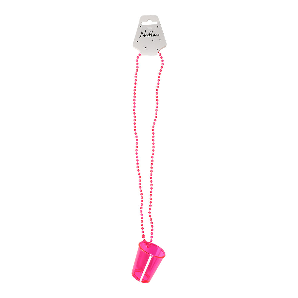 Halskjede shotglass Neon Rosa