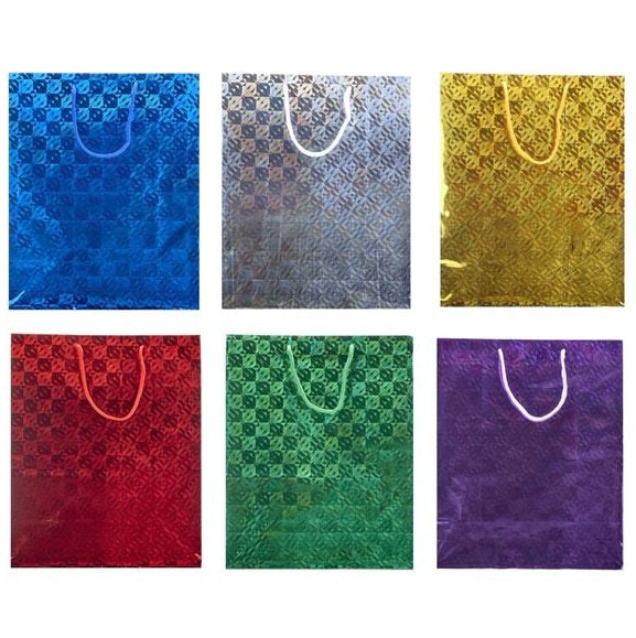 Gavepose Holografisk Glitter 32x26x13cm | Flere farger