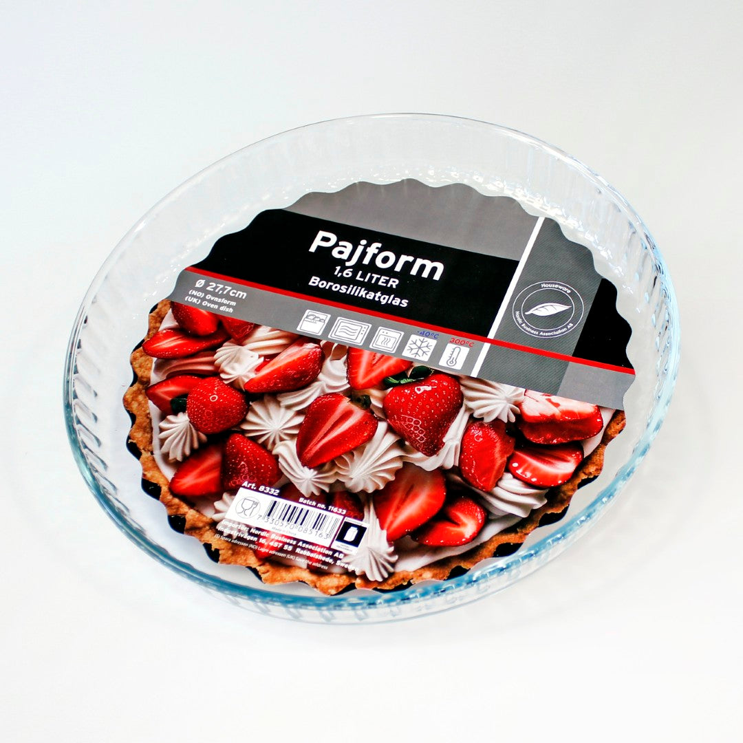 Ovnsform Glass Rund Paiform 1,6L | Borosilikatglass