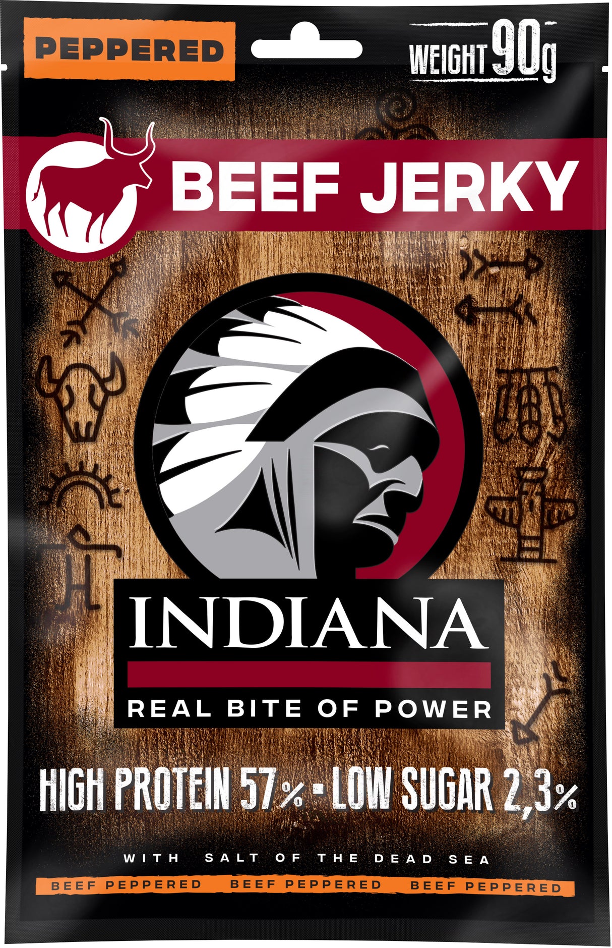 Indiana Beef Jerky Peppered 90g