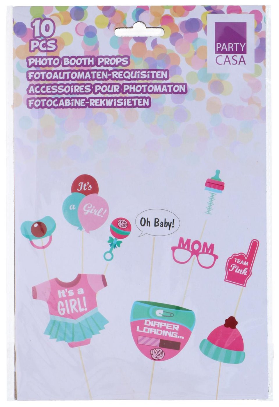 Selfie Fotorekvisitter baby Shower Jente 10stk | Party Casa