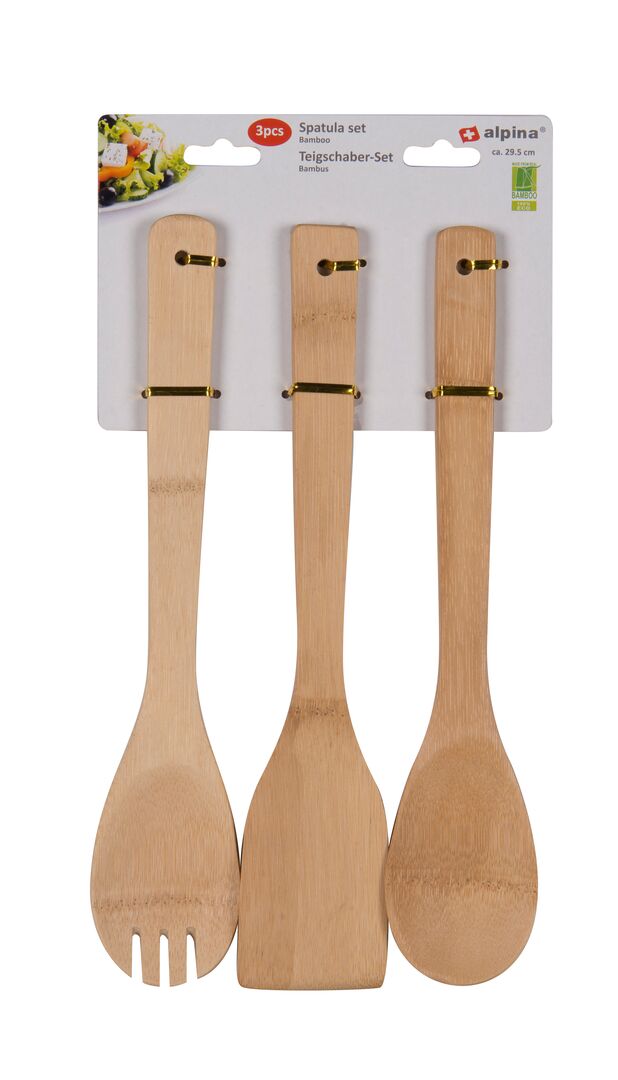 Alpina Kjøkkenredskapssett | Bambus 3 deler 29,5 cm
