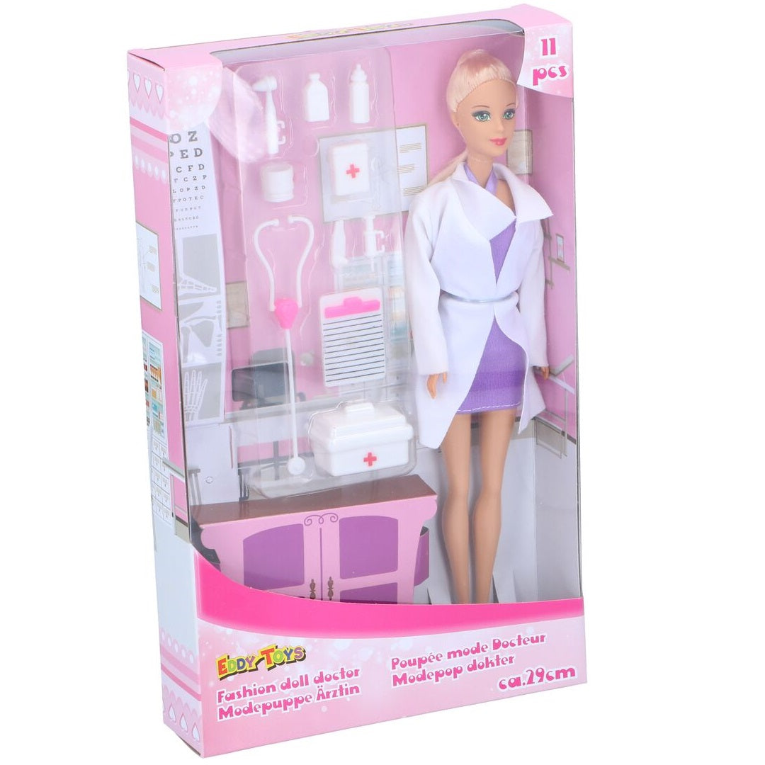 Eddy Toys | Doktor Lekedukke 29cm | 11 Deler