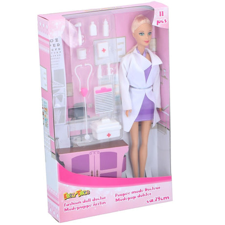 Eddy Toys | Doktor Lekedukke 29cm | 11 Deler