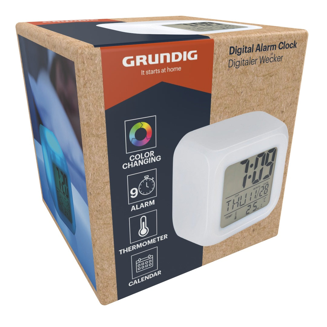 Digital vekkerklokke | LED-lys og alarm | Grundig