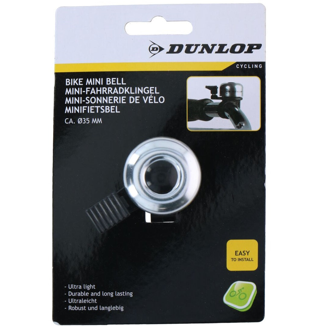 Dunlop Sykkelringeklokke Mini 35 mm | Sort/Sølv