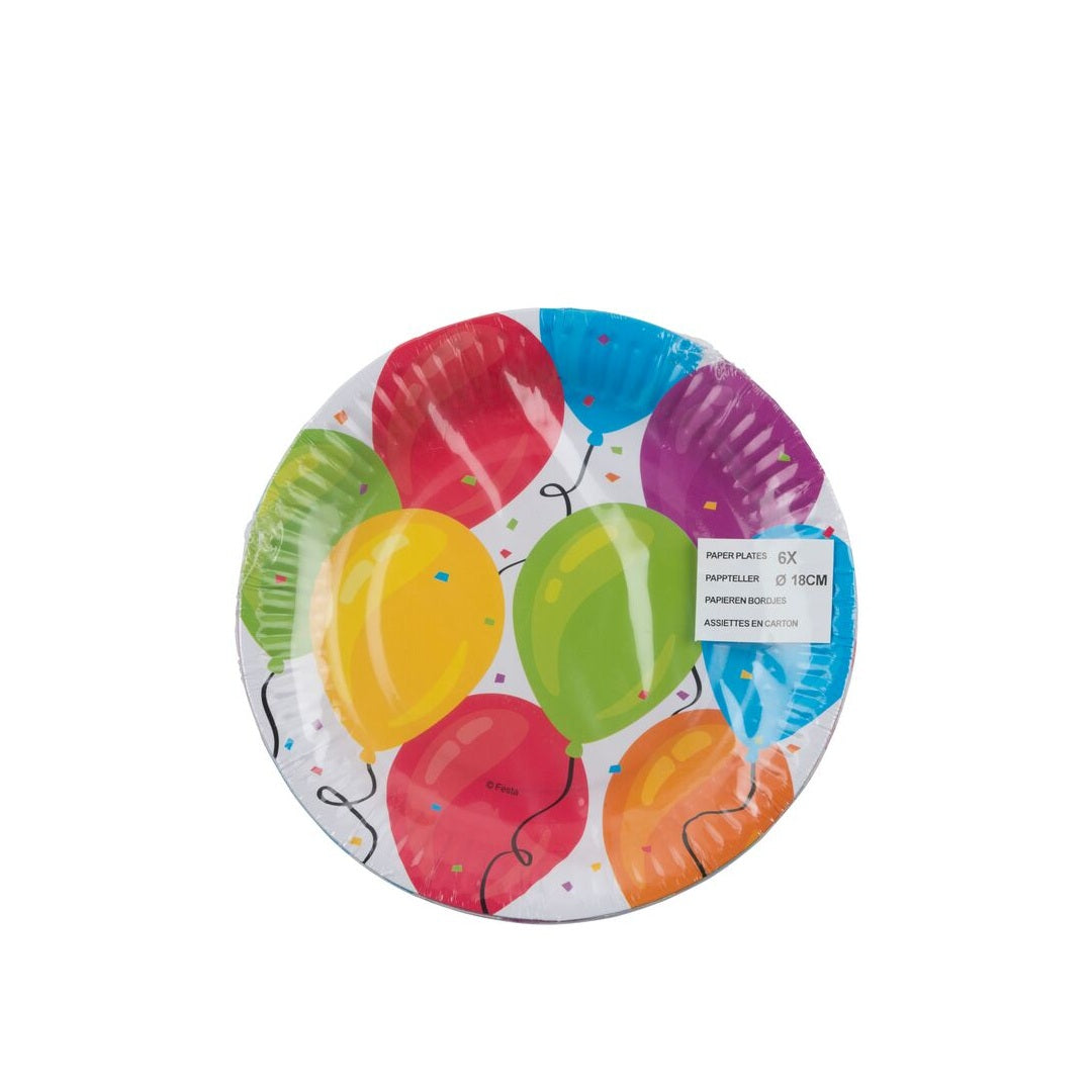 Party Casa | Ballong Papptallerkener Ø18cm 6stk