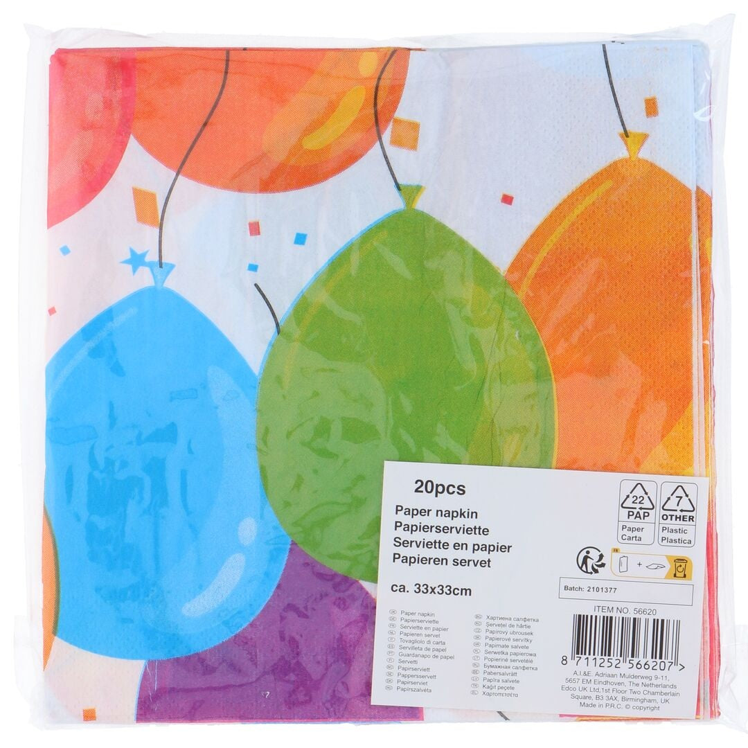 Party Casa | Napkin Balloons 33x33cm | 20 stk