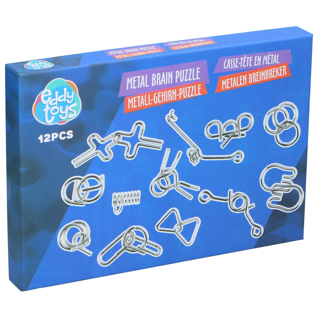 Hjernetrim Metall Puslespill | 12 stk | Eddy Toys