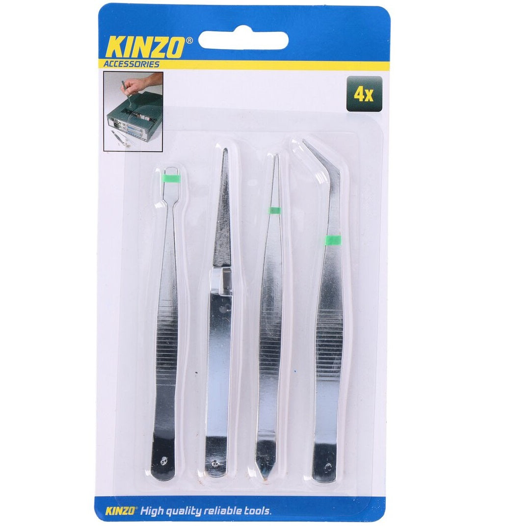 Kinzo Pinsettesett 4pcs | Praktisk og Allsidig
