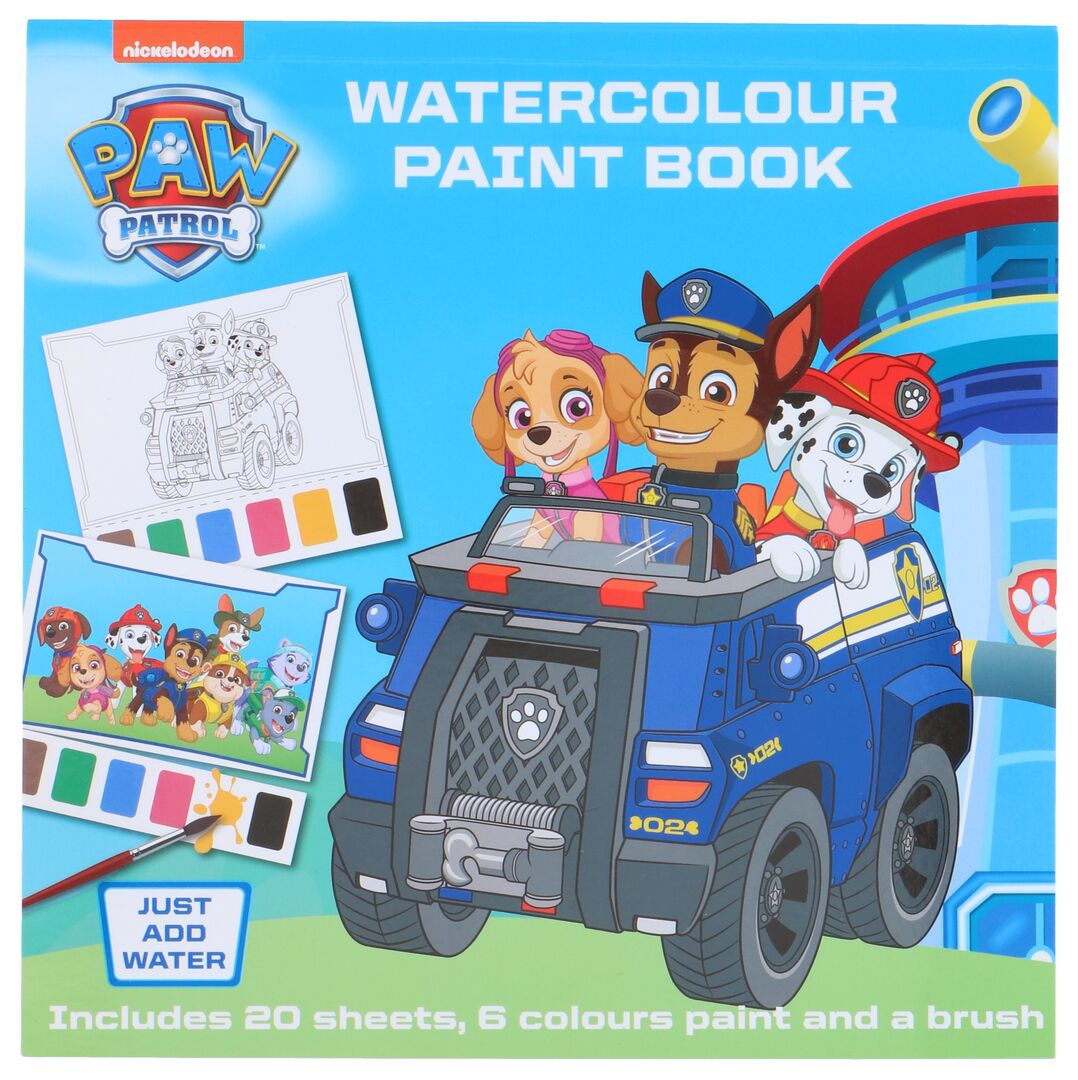 Paw Patrol Vannmalebok 20 Sider | Med Pensel