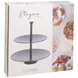 Serveringsstativ 2 nivåer | Matt svart metall | Excellent Houseware