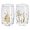 Drikkeglass Jul Gulltekst 2pk 300ml | 2ass