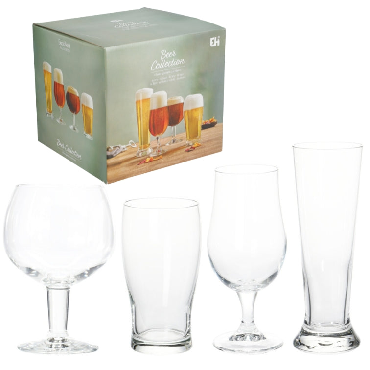 Ølglass 4 ulike - Excellent Houseware