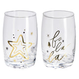 Drikkeglass Jul Gulltekst 2pk 300ml | 2ass