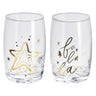 Drikkeglass Jul Gulltekst 2pk 300ml | 2ass